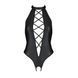 Боді з екошкіри Passion NANCY BODY 6XL/7XL black, з імітацією шнурівки та відкритим доступом SO7105 фото 3