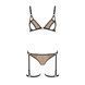 Еротичний комплект спідньої білизни Passion GABI SET XXL/XXXL beige, трусики з гартерами SO8438 фото 3