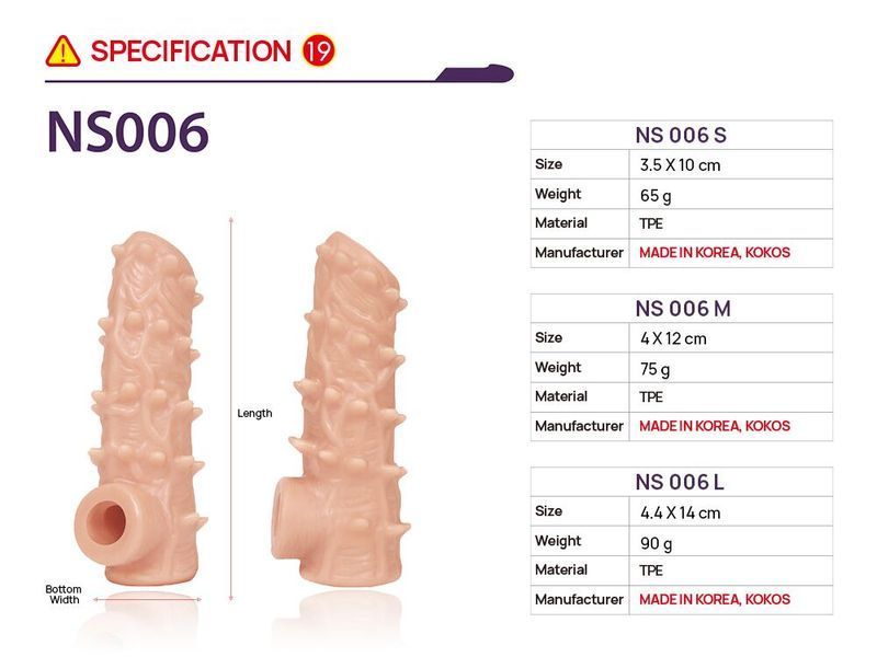 Насадка на член Kokos Nude Sleeve NS 006 M SX1481 фото