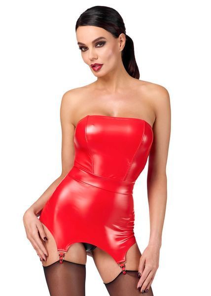 Корсет із підв'язками для панчіх Noir Handmade F368 Bombshell Fierce Corset-belt Red S SX4094 фото