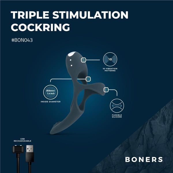 Ерекційне кільце Boners Triple Cockring SX3053 фото