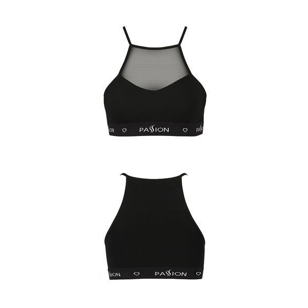 Спортивний топ з прозорою вставкою Passion PS006 TOP L, black SO4239 фото