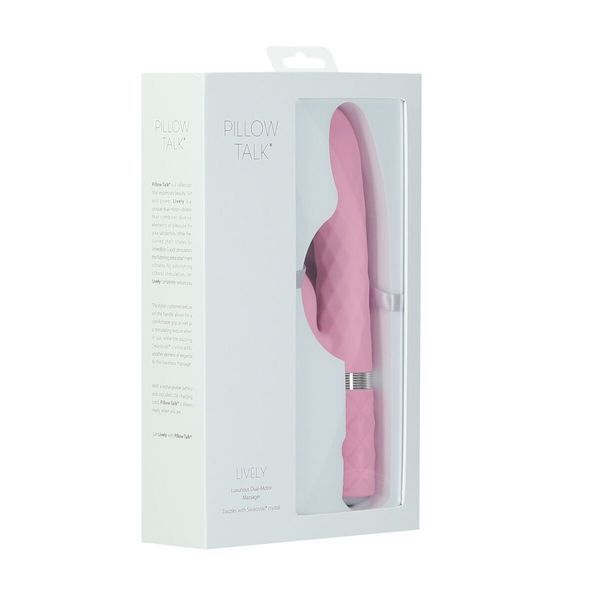 Розкішний кролик з ротацією та вібрацією Pillow Talk Lively Pink, кристал Сваровскі SO6856 фото