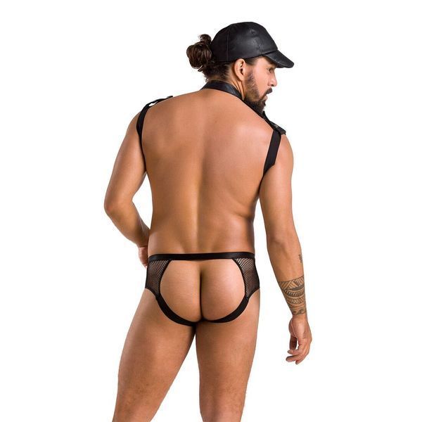 Комплект еротичної чоловічої білизни Passion 038 JOHN SET L/XL Black, боді, кепка SO7585 фото