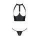 Комплект білизни з відкритими грудьми Passion GENEVIA SET WITH OPEN BRA L/XL black, корсет, стрінги SO8439 фото 3