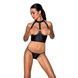 Комплект білизни з відкритими грудьми Passion GENEVIA SET WITH OPEN BRA L/XL black, корсет, стрінги SO8439 фото 1