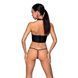Комплект білизни з відкритими грудьми Passion GENEVIA SET WITH OPEN BRA L/XL black, корсет, стрінги SO8439 фото 2