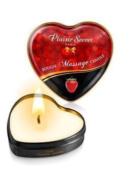 Розпродаж!!! Масажна свічка-серце Plaisirs Secrets Strawberry 35 мл (термін 04.2026) SO1867-R фото