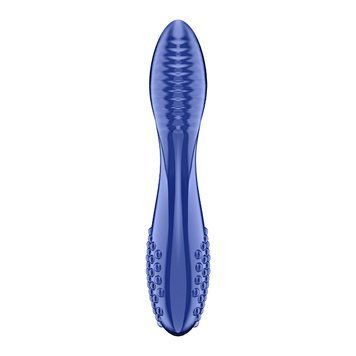 Двосторонній скляний дилдо Satisfyer Dazzling Crystal 2 Blue SX3551 фото