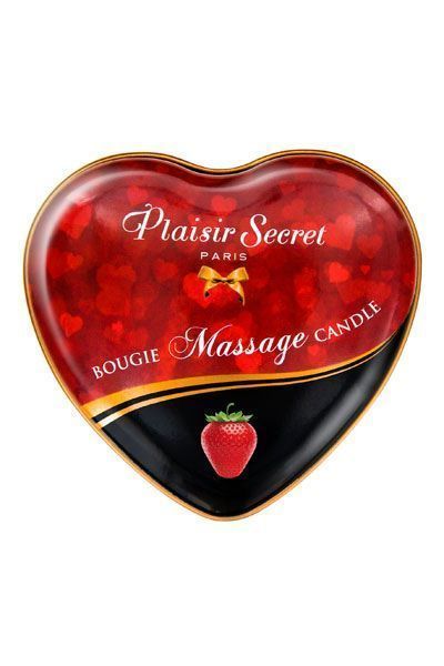Розпродаж!!! Масажна свічка-серце Plaisirs Secrets Strawberry 35 мл (термін 04.2026) SO1867-R фото