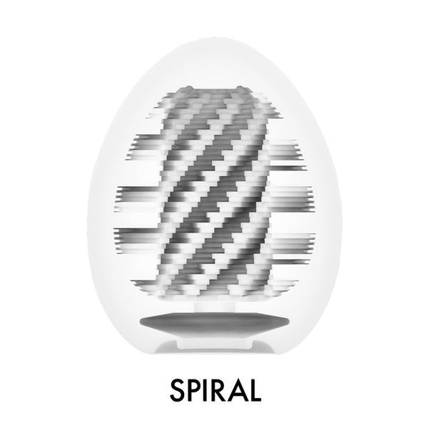 Мастурбатор-яйце Tenga Egg Spiral, щільний TPE, пробник лубриканту 5 мл SO9798 фото