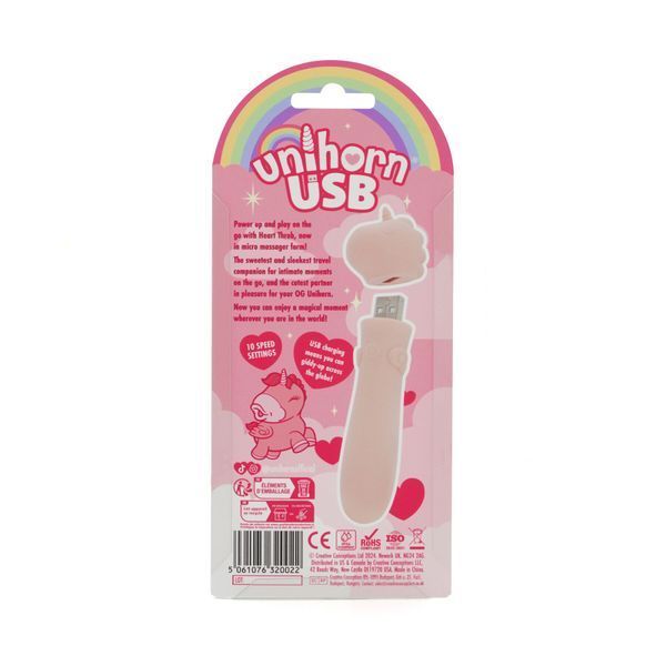Вібратор-єдиноріжка Unihorn USB Bullet &ndash; Heart Throb, віброкуля, USB-зарядка, 10 режимів SX2866 фото