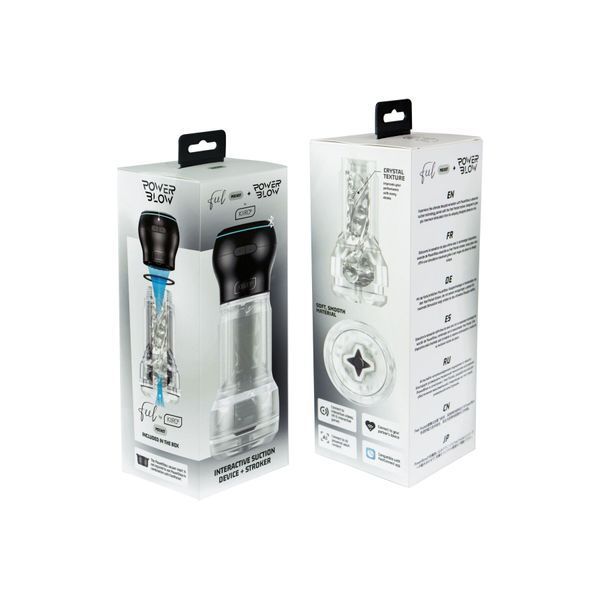 Мастурбатор Kiiroo Feel Pocket Crystal зі всмоктувальною інтерактивною насадкою PowerBlow Combo Set SX2240 фото