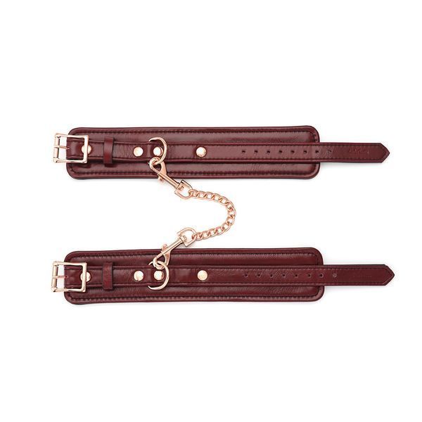 Шкіряні поножі Liebe Seele Wine Red Ankle Cuffs, знімний ланцюжок-кріплення SO9453 фото