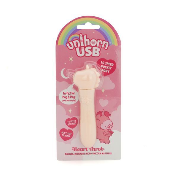 Вібратор-єдиноріжка Unihorn USB Bullet &ndash; Heart Throb, віброкуля, USB-зарядка, 10 режимів SX2866 фото