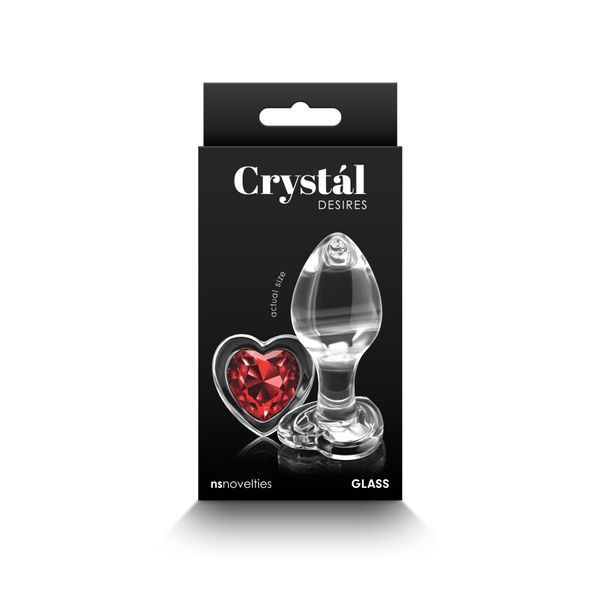 Скляна анальна пробка NS Novelties Crystal - Desires - Red Heart - Medium SX4353 фото