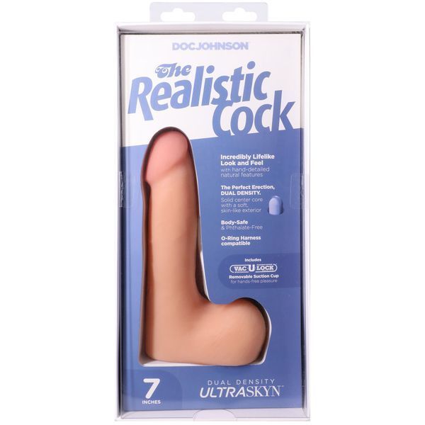 Фалоімітатор Doc Johnson The Realistic Cock ULTRASKYN - 7 Inch with Balls Vanilla SX4442 фото