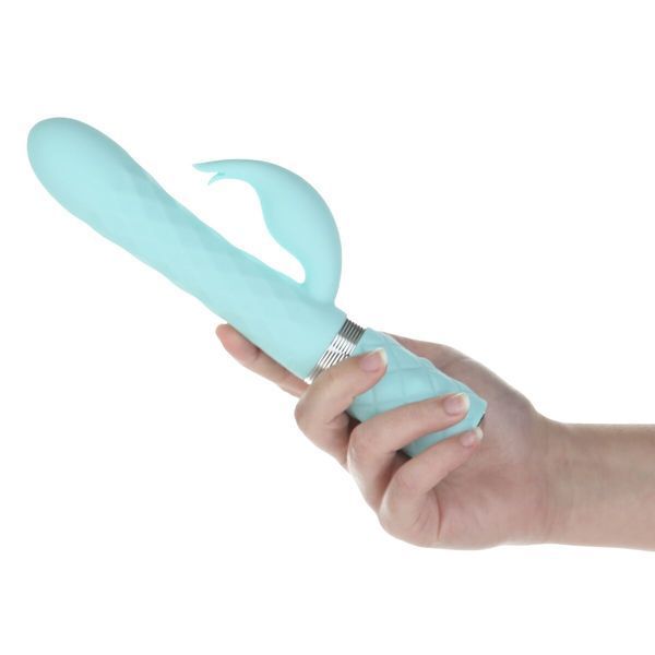 Розкішний кролик з ротацією та вібрацією Pillow Talk Lively Teal, кристал Сваровскі SO6857 фото