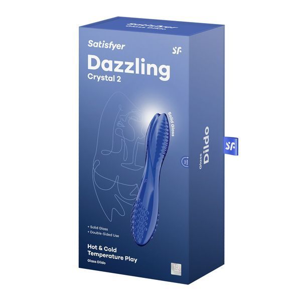Двосторонній скляний дилдо Satisfyer Dazzling Crystal 2 Blue SX3551 фото