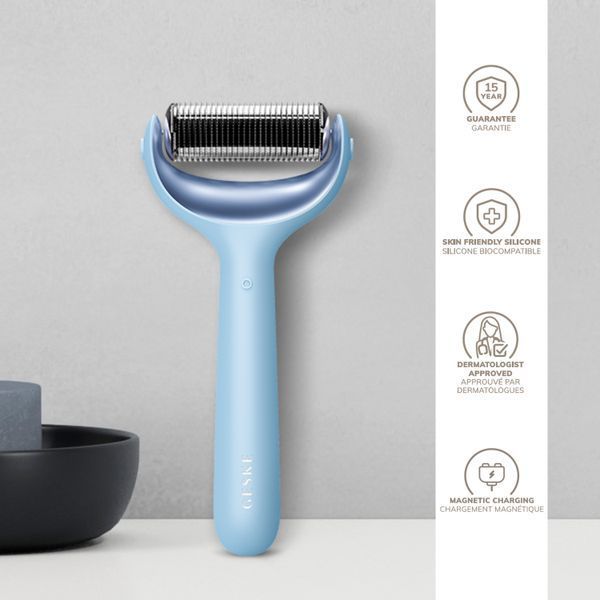 Електронний ролер для обличчя та тіла з мікроголками GESKE MicroNeedle Face&Body Roller 8в1 aquamarine HB0204 фото