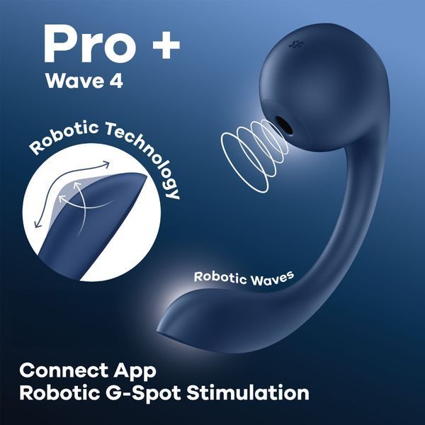 Смарт-стимулятор точки G + вакуумний стимулятор клітора Satisfyer Pro+ Wave 4 Connect App SX2171 фото