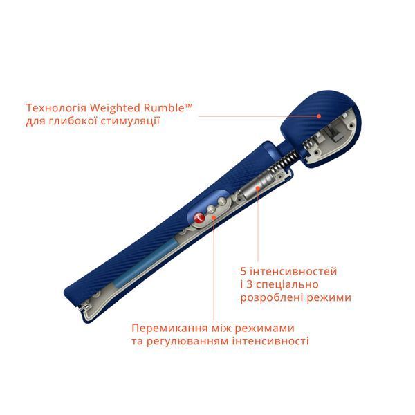 Вібромасажер Fun Factory VIM Vibrating Wand midnight blue, суперпотужний та легкий, до 6 годин роботи SX0920 фото