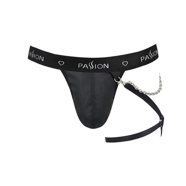Чоловічі трусики танга з підв&rsquo;язкою Passion 058 THONG BILL L/XL Black SO7636 фото