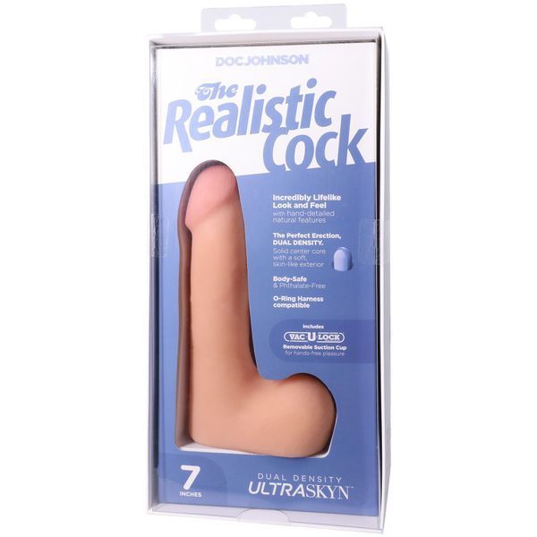 Фалоімітатор Doc Johnson The Realistic Cock ULTRASKYN - 7 Inch with Balls Vanilla SX4442 фото