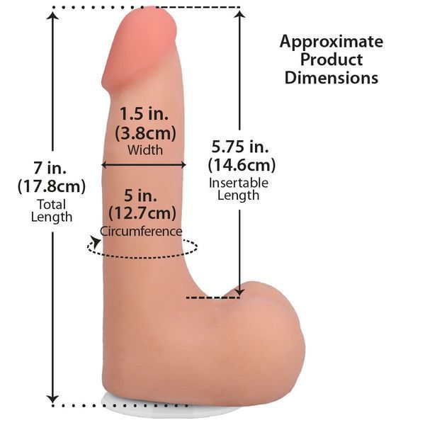 Фалоімітатор Doc Johnson The Realistic Cock ULTRASKYN - 7 Inch with Balls Vanilla SX4442 фото