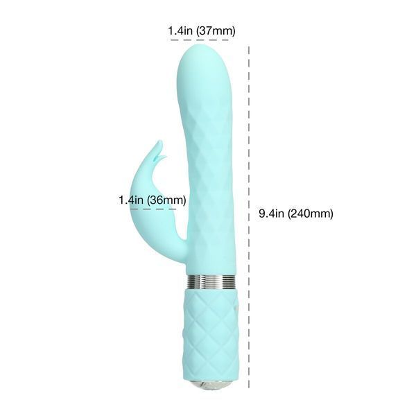 Розкішний кролик з ротацією та вібрацією Pillow Talk Lively Teal, кристал Сваровскі SO6857 фото