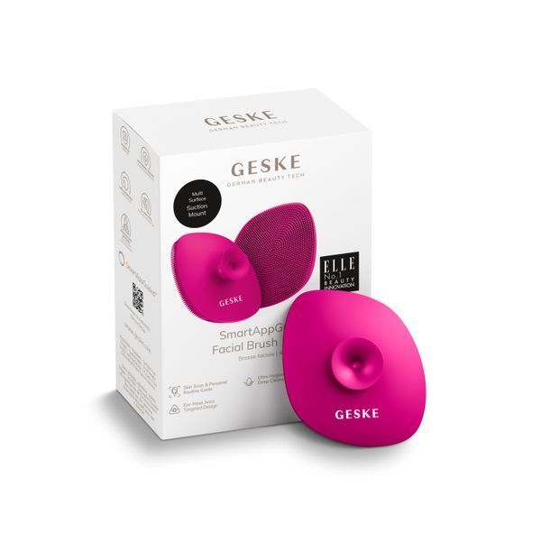 Щітка для обличчя GESKE Facial Brush 4в1 з тримачем magenta HB0054 фото