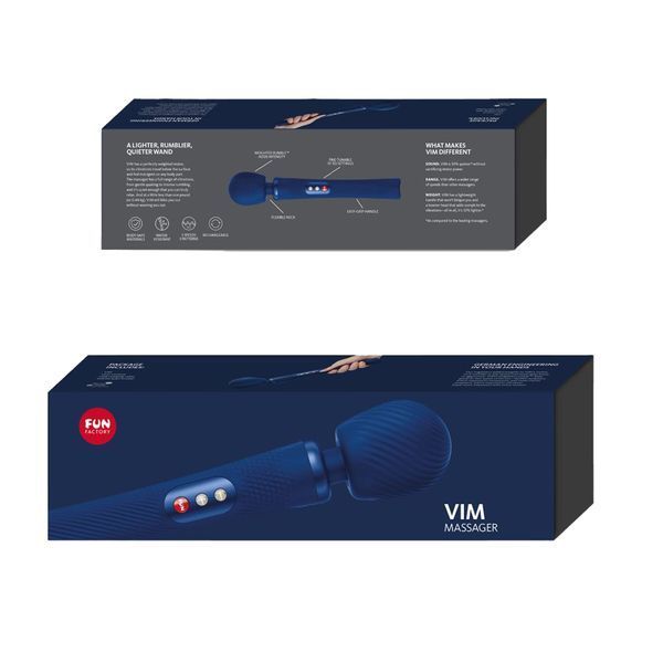 Вібромасажер Fun Factory VIM Vibrating Wand midnight blue, суперпотужний та легкий, до 6 годин роботи SX0920 фото