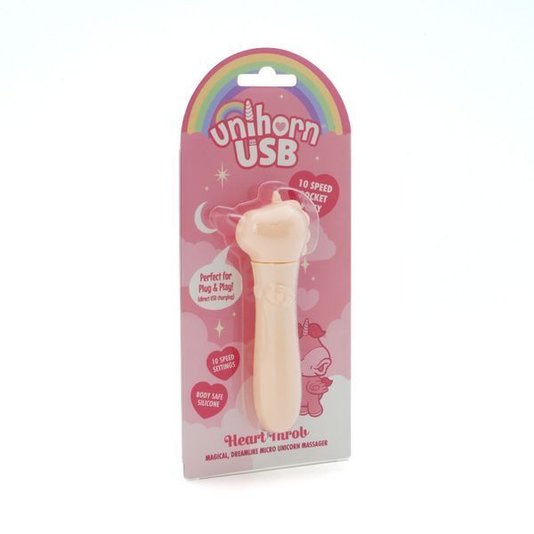 Вібратор-єдиноріжка Unihorn USB Bullet &ndash; Heart Throb, віброкуля, USB-зарядка, 10 режимів SX2866 фото