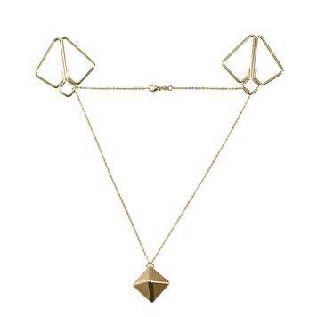 SX0844 Затискачі для сосків з важкою підвіскою LOCKINK Nipple Clamps with Heavy Pendant, золотисті SX0844 фото