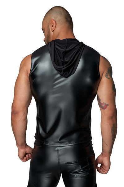 Чоловіча безрукавка з капюшоном Noir Handmade H062 Hooded Shirt, M, мокрий ефект SX0110 фото