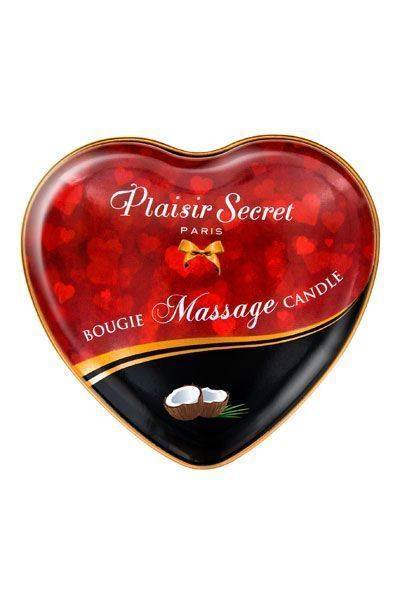 Розпродаж!!! Масажна свічка серце Plaisirs Secrets Coconut 35 мл (термін 04.2026) SO1868-R фото
