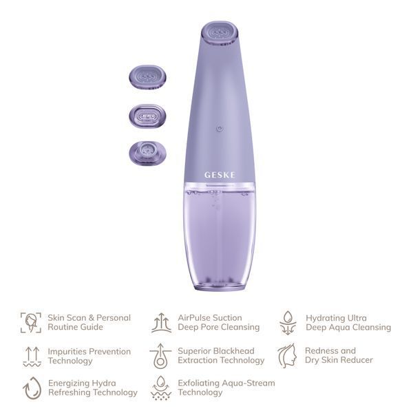 Очищуючий засіб для обличчя GESKE Aqua-Stream Face Cleanser 8в1 purple HB0402 фото
