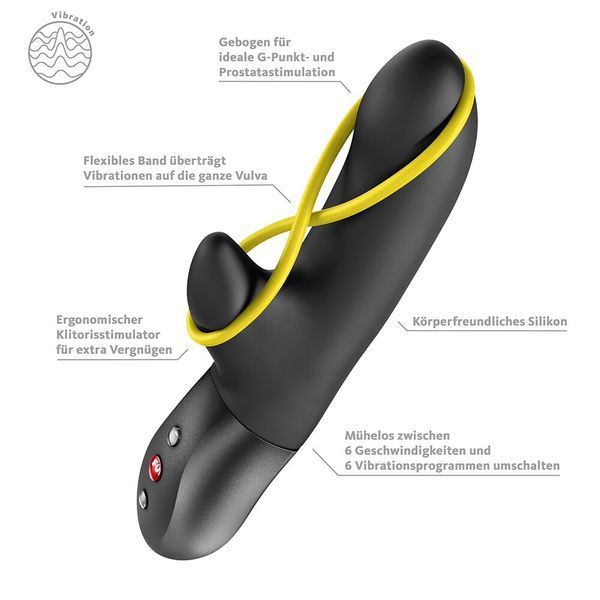 Мінівібратор-кролик зі стимулювальною стрічкою Fun Factory AMORINO Black, стрічка знімна SX4302 фото