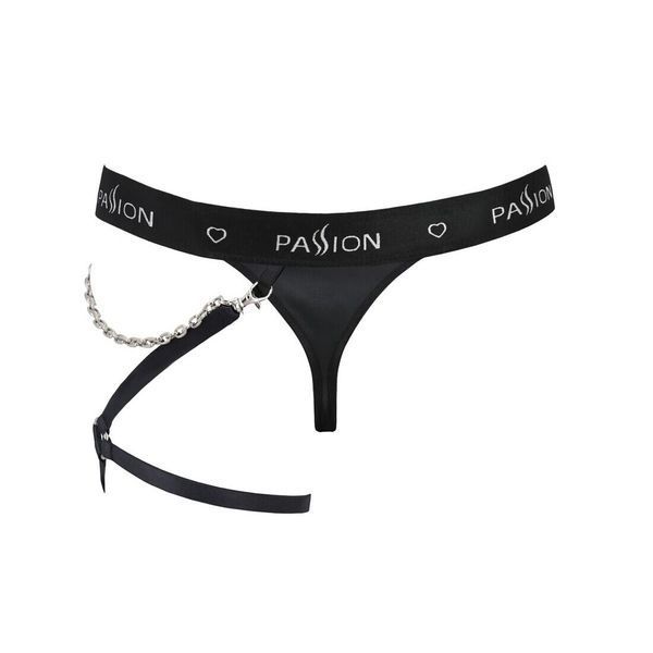 Чоловічі трусики танга з підв&rsquo;язкою Passion 058 THONG BILL S/M Black SO7637 фото