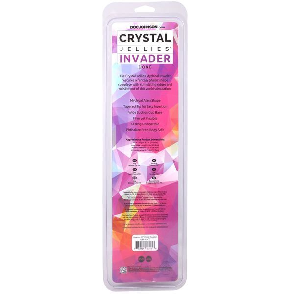 Фентезійний фалоімітатор Doc Johnson Crystal Jellies - Invader Dong 8.5 Inch - Purple SX4443 фото