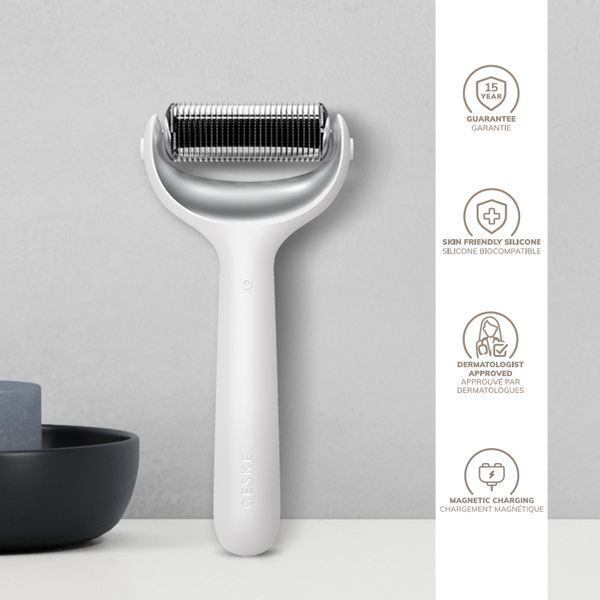 Електронний ролер для обличчя та тіла з мікроголками GESKE MicroNeedle Face&Body Roller 8в1 white HB0205 фото