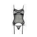 Корсет з пажами Passion MELANIA CORSET XXL/XXXL, black, трусики, напівпрозорий EL16309 фото 5