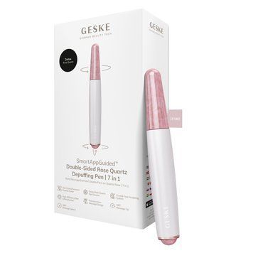 Ручка-масажер для обличчя з рожевим кварцом GESKE SmartAppGuided Double-Sided Rose Quartz Depuffing Pen 7в1 starlight HB0664 фото