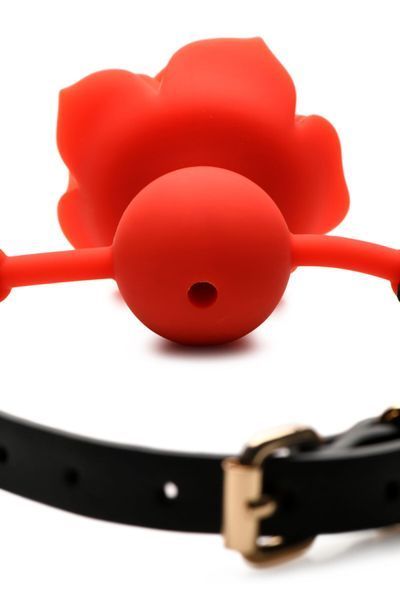 Силіконовий кляп з трояндою Master Series: Blossom Silicone Rose Gag &ndash; Red SO8801 фото