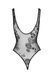 Боді Noir Handmade F242 Tulle body with patterned flock embroidery, S SX0151 фото 5