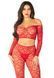 Комплект Leg Avenue Off The Shoulder Top and Footless Tights One Size, Red SX1749 фото 1