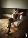 Корсет Obsessive Novenes corset & thong, M/L, прозорий, відкрита спина, стрінги в комплекті SX0614 фото 3