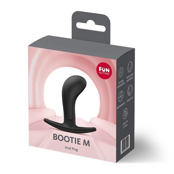 Анальна пробка Fun Factory BOOTIE M Black, діаметр 3,3 см, тонкий обмежувач SX3730 фото