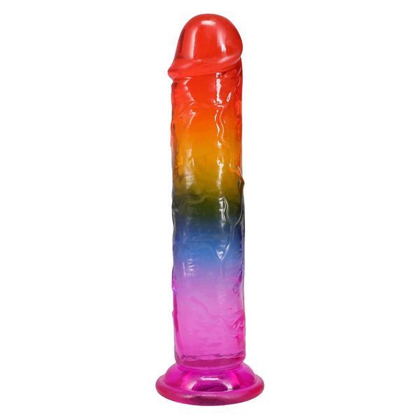 Фалоімітатор Doc Johnson Crystal Jellies - 7.5 Inch Dong - Rainbow SX4444 фото