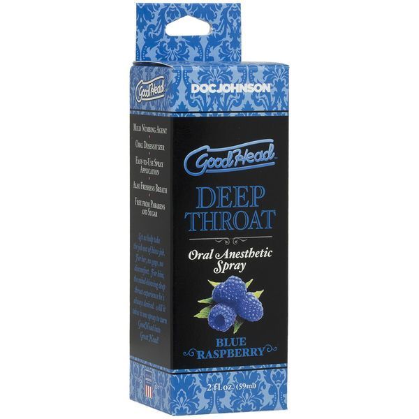 Розпродаж! Спрей для мінету Doc Johnson GoodHead DeepThroat Spray - Blue Raspberry 59мл (до 11.2025) SO9854-R фото